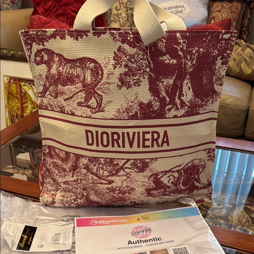 Dior Tan and Red Women's Bag